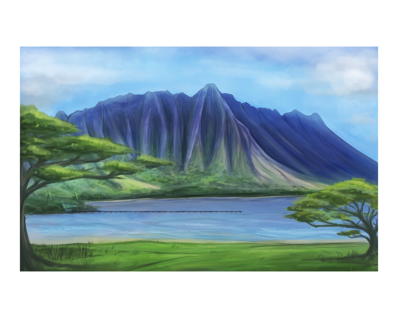 The view of the Ko'olau Mountains towards Kane'ohe Bay.